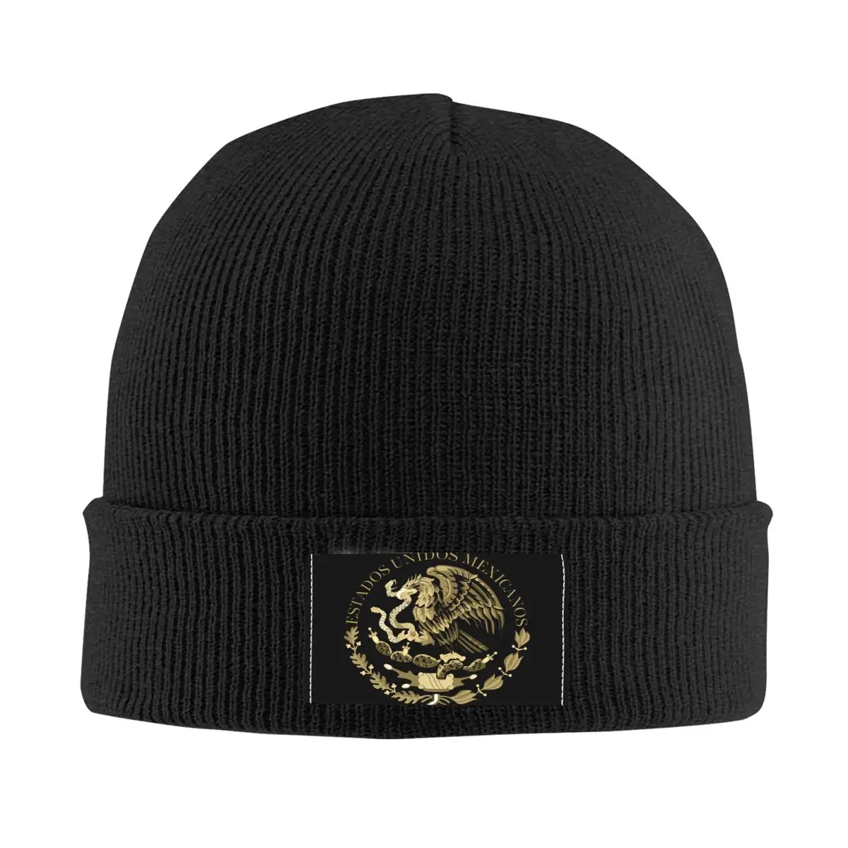 

Coat Of Arms Of Mexico Skullies Beanies Caps Unisex Hip Hop Winter Warm Knit Hat Adult Mexican Flag Seal In Sepia Bonnet Hats
