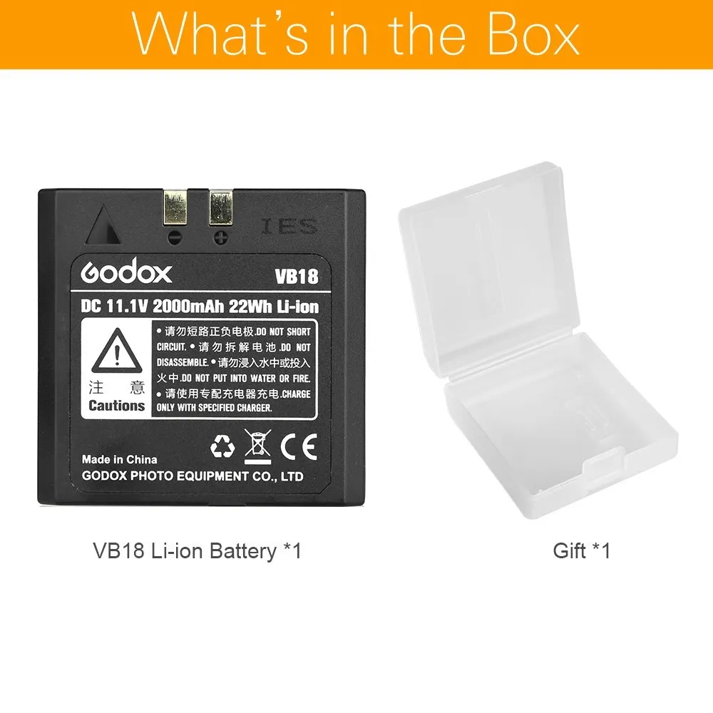 Литий-ионный аккумулятор Godox VB18 DC 11 1 в 2000 мАч 22 Втч для Ving V850 V860C V860N Flash Speedlite