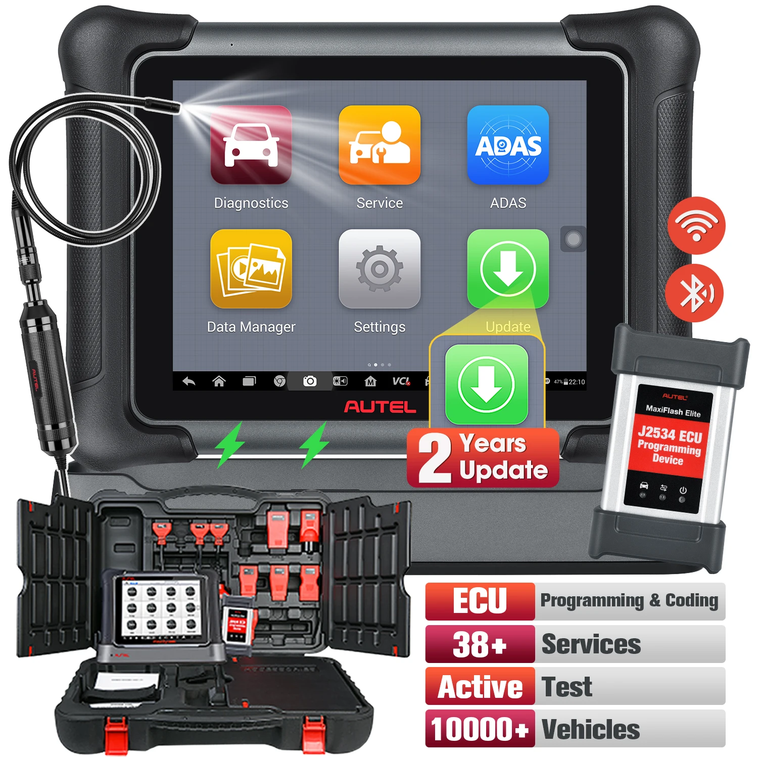 Autel Maxisys EliteII OBD2 сканер J2534 ECU Программируемый считыватель кодов Сканер
