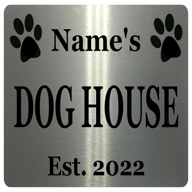 

Customized Personalised DOG HOUSE Name's Composite Aluminum Board Sign Plaque Apartment Floating House Sign Doors Number