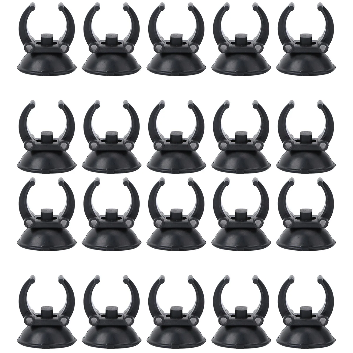 

20 Pcs Aquarium Sucker Suction Cup for Air Line Pipe Tube Wire Holder (Black)