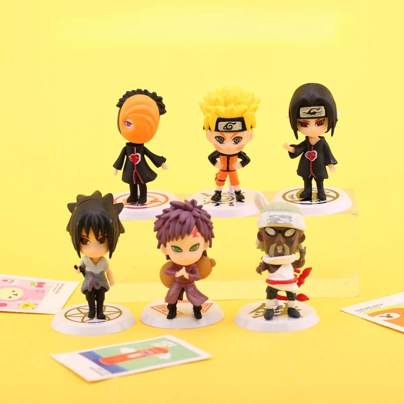 

Anime Naruto Toy Figures 6pcs/set Uzumaki Naruto Gaara Haruno Sakura Hatake Kakashi Uchiha Sasuke Cake Decoration Model Toy Gift