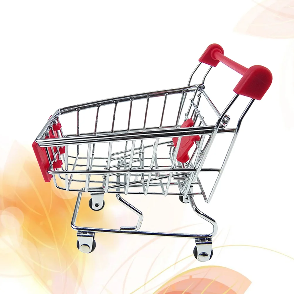 

Shopping Cart Makeup Sponge Blender Holder Supermarket Handcart Shopping Utility Cart Mode Desk Storage Holder