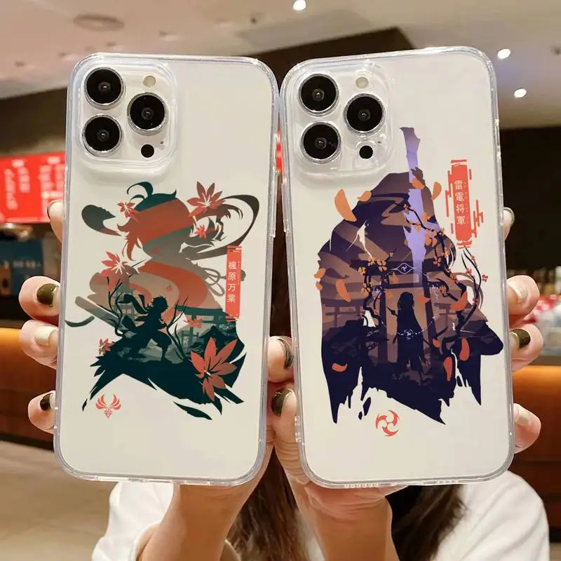 

Anime Genshin Impact Phone Case For iphone 14 Plus 13 12 11 Pro Max Mini X XS XR Soft Transparent Cover