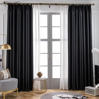 modern blackout curtains for living room high shading solid thick curtain window for bedroom kitchen curtain blinds custom made