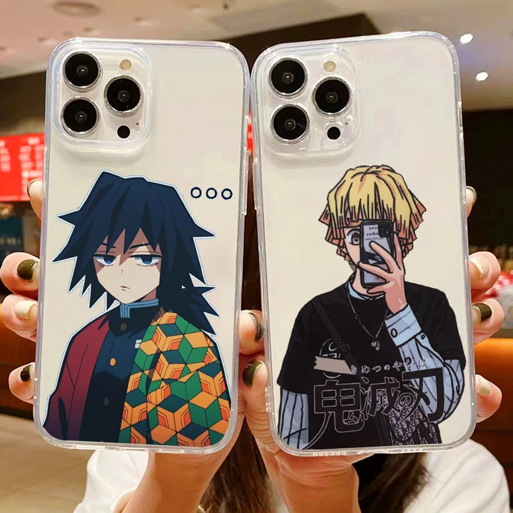 

Demon Slayer anime Transparent phone case for iPhone 11 12 13 mini pro XS MAX 8 7 6 6S Plus X SE XR