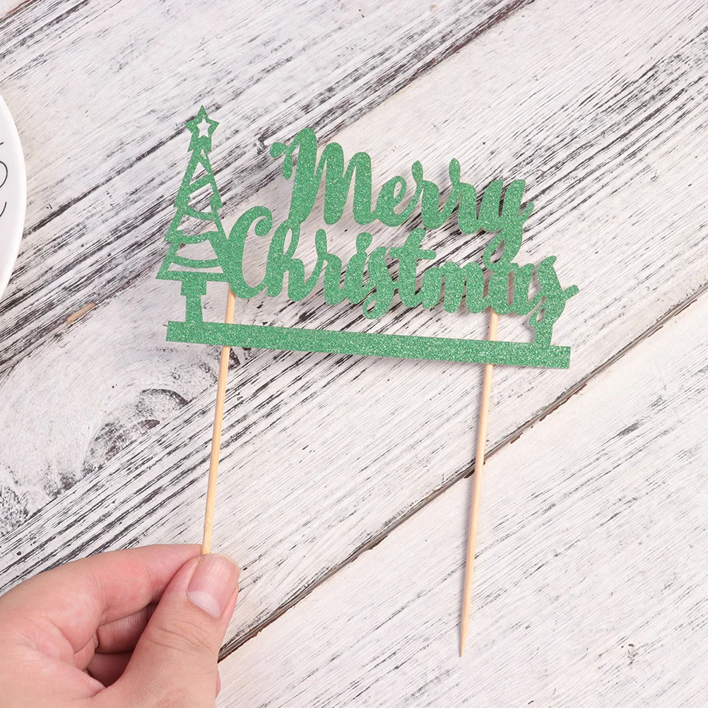 

24Pcs Decor Holiday Cupcake Picks Xmas Dessert Pick Christmas Cupcake Toppers Pie Topper Party Decoration