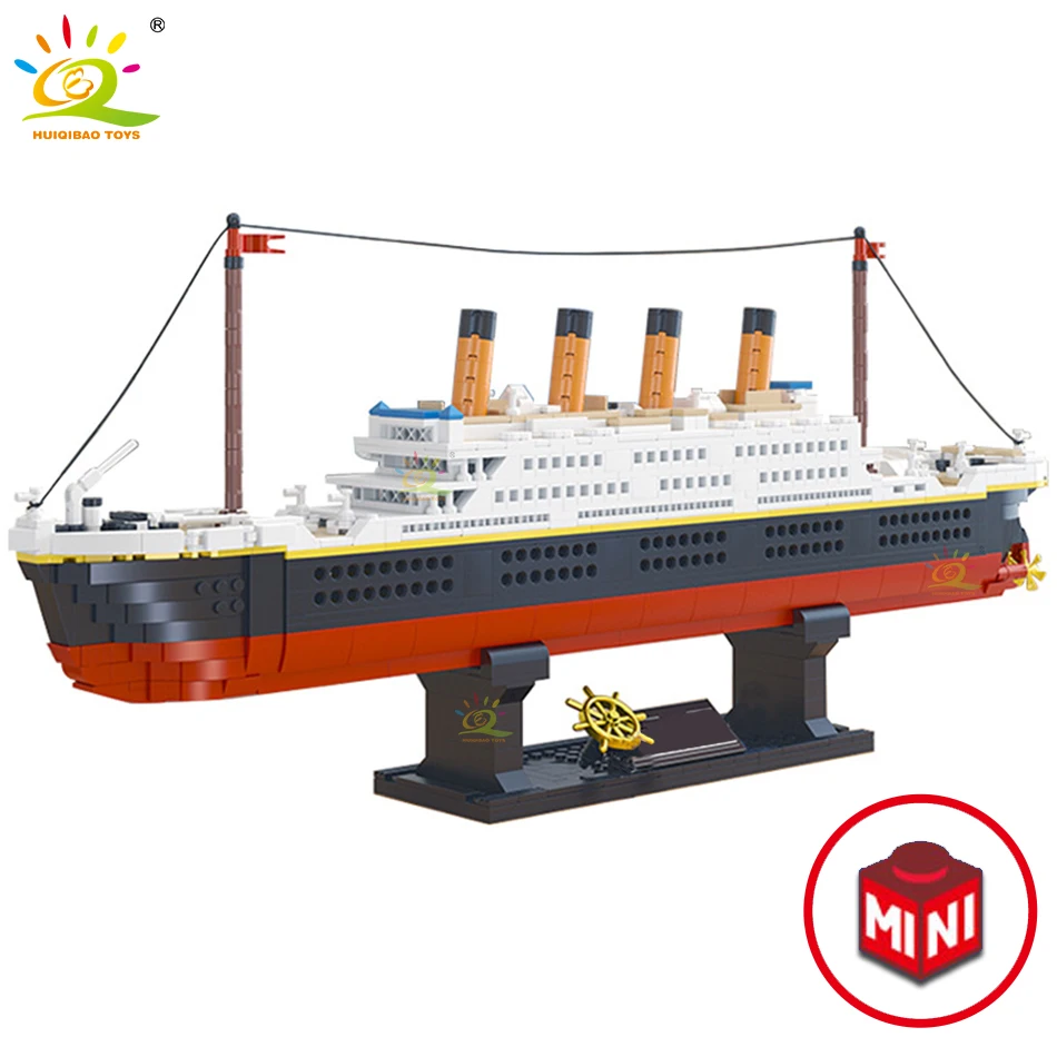 HUIQIBAO 1288 шт. 3D микро Титаник модель строительные блоки город DIY мини круизный