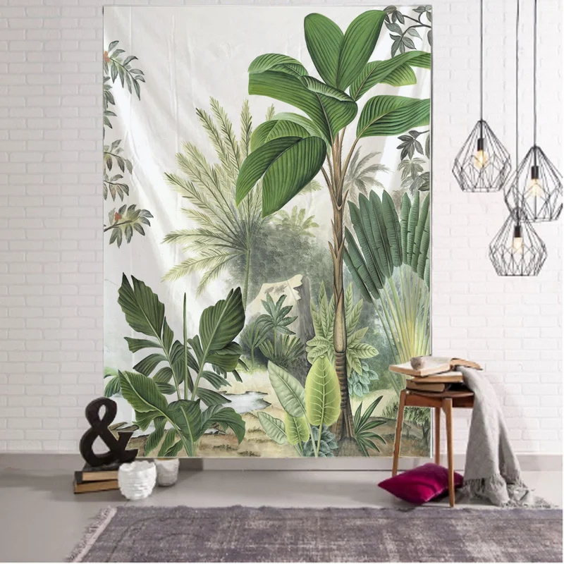 

Tropical Plants Palm Leaves Flowers Home Decor Tapestry Wall Hanging Pattern Bohemian Decor Tapestry Hippie Sheets Beach Mat