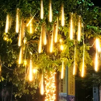 christmas led meteor shower garland festoon holiday strip light outdoor waterproof fairy string lights for street decoration