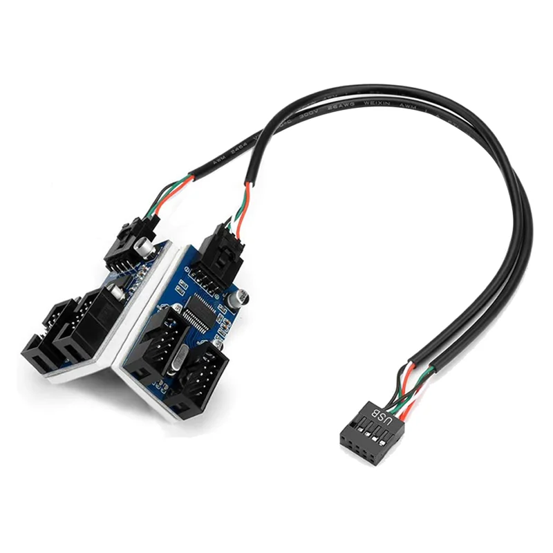 

9-контактный разъем для материнской платы USB 3. 0 9-контактный удлинитель с 1 на 4 разветвитель адаптер преобразователь 30 см 9-контактный внутре...