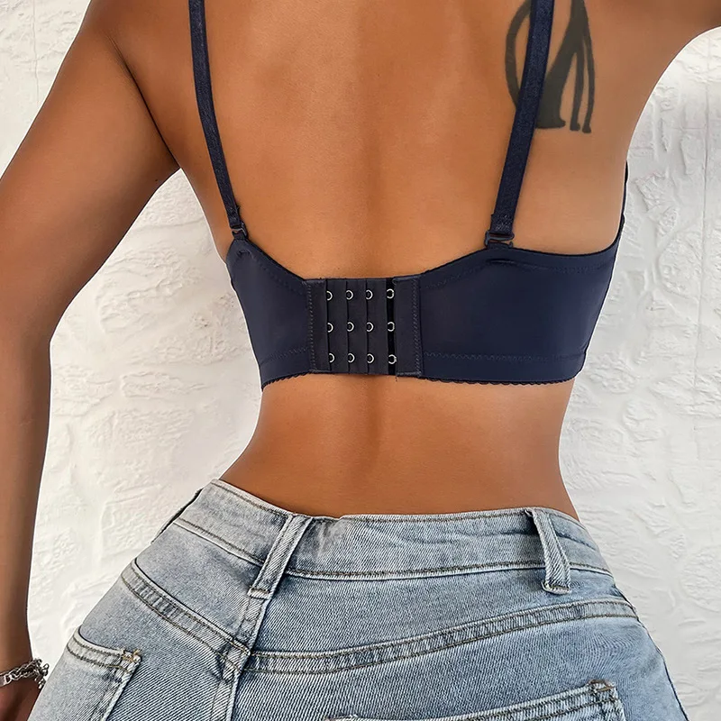 Comfortable lingerie women's sexy feminine gathering anti-light underwear girly bra to prevent the back three-breasted