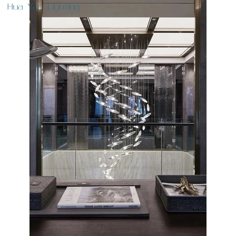Современная хрустальная люстра для гостиной лампа вилла отель выставочный зал