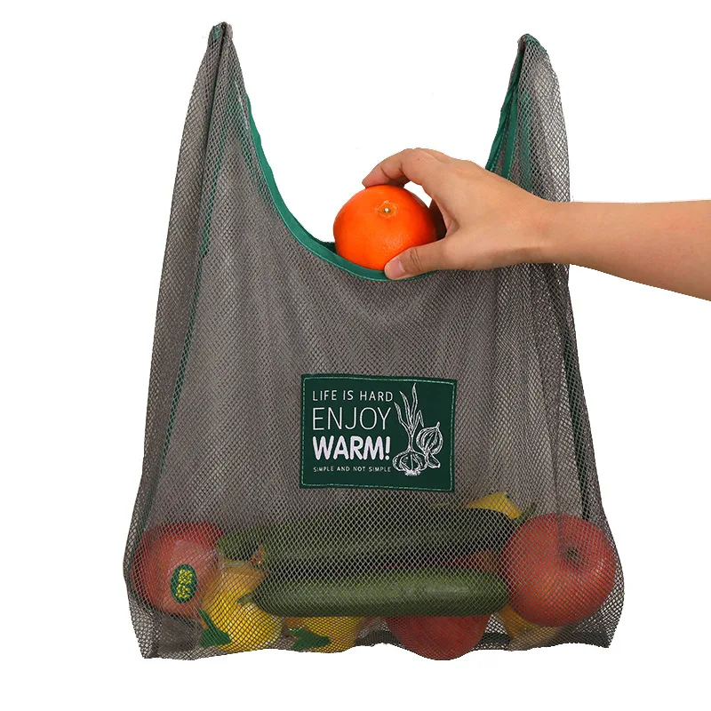 

Kitchen Storage Bag Portable Large Fruit And Vegetable Mesh Bags Multi-Functional Wall Storage Bag Ginger And Garlic Storage Bag