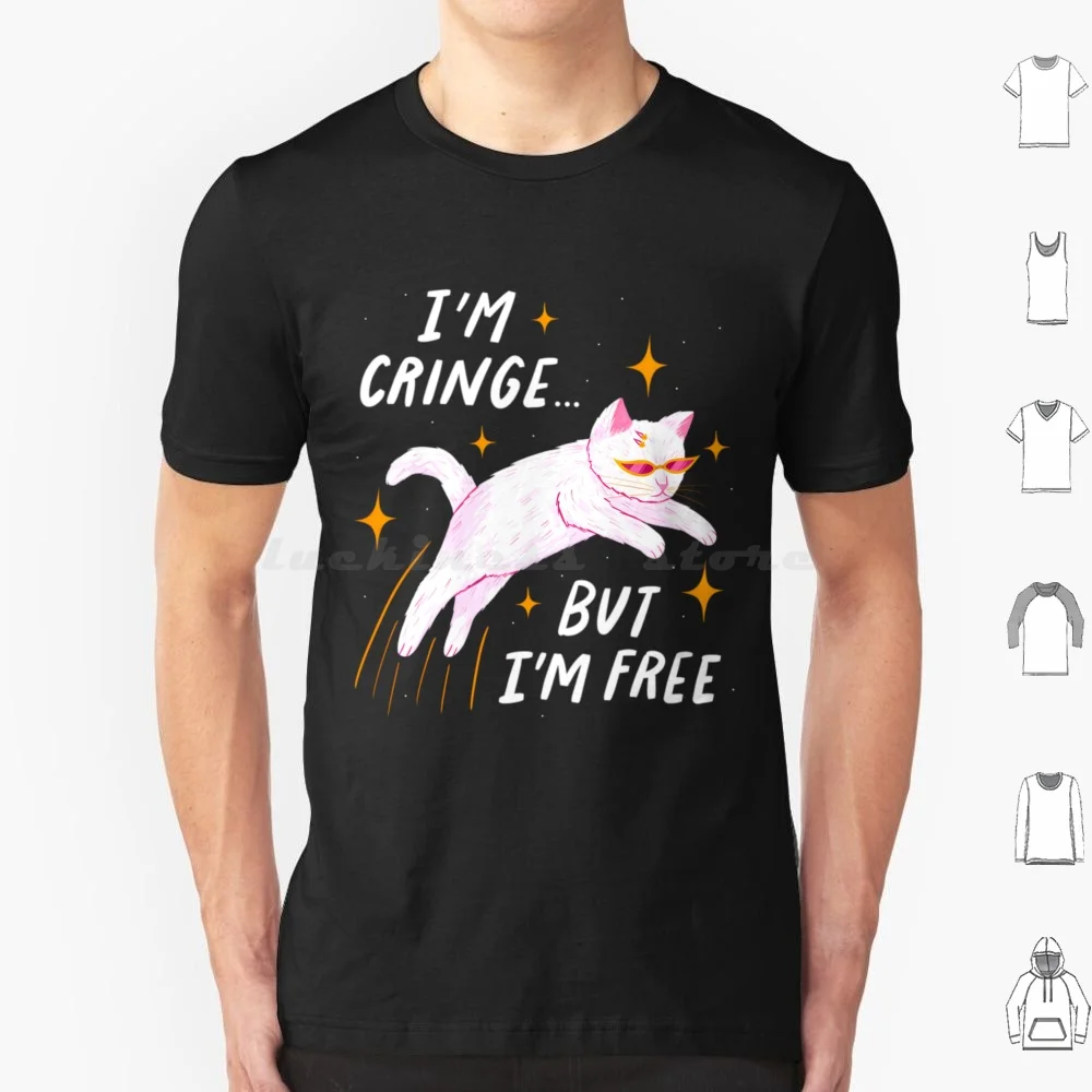 Cringe-I'm Cringe но я бесплатно футболка 6xl хлопковая крутая вырезать смешной