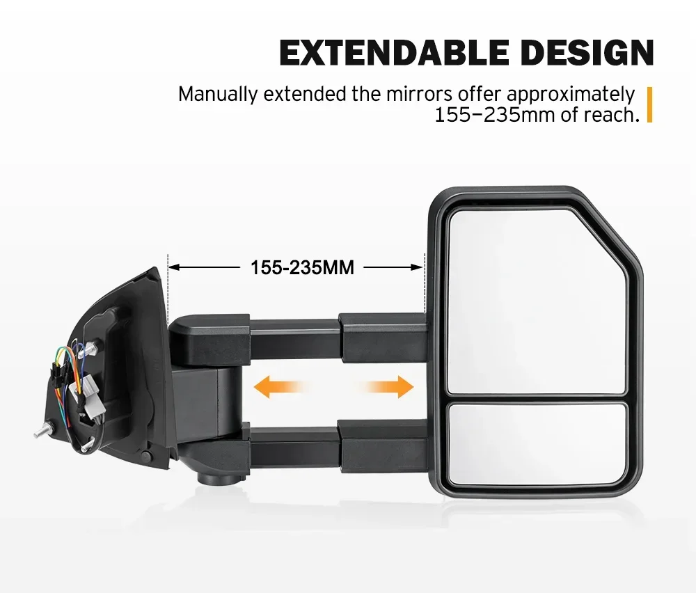 SAN HIMA черная пара светодиодных указателей поворота выдвижные буксировочные