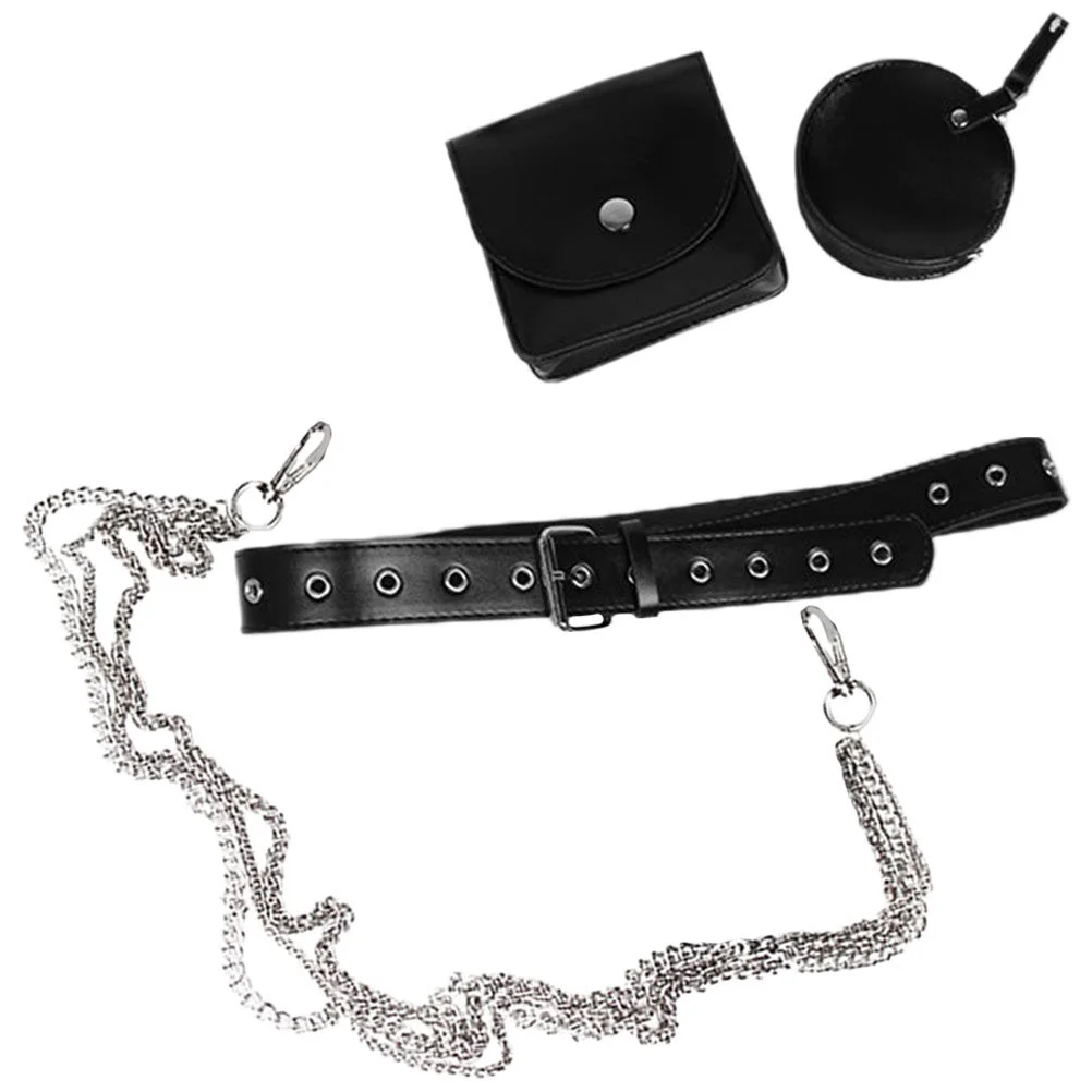 

1 Set of Hip-hop Chain Waist Bag Detachable Belt Pouch Decorative Chain Waist Pouch Fashion Waist Bag