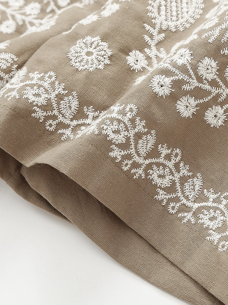 PAILETE Women 2023 fashion contrast embroidered bermuda shorts vintage high waist side pockets female short pants mujer