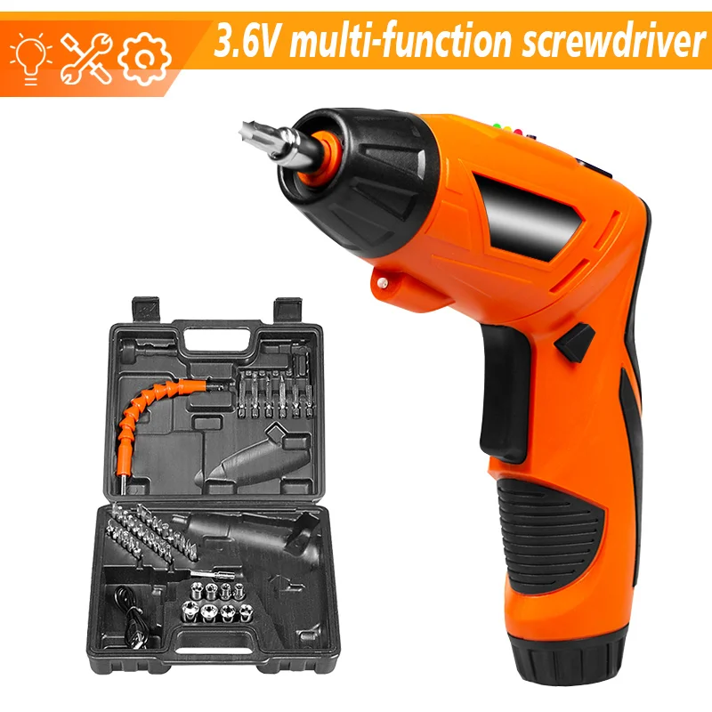 

3,6 В 2-позиционная электрическая отвертка с 47 шт. комплектов для смены коробка USB перезаряжаемая мини-отвертка