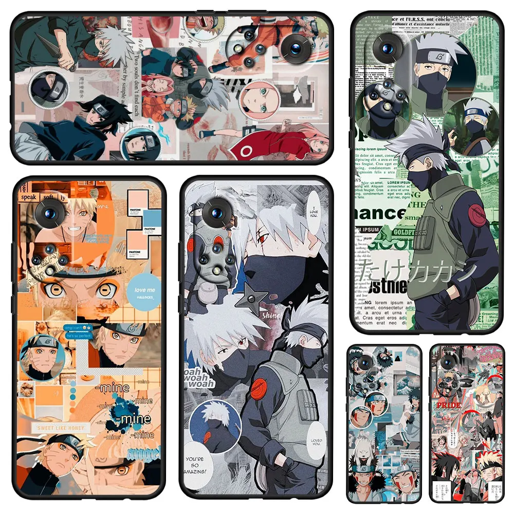 

Anime Japan Naruto For Honor 60 50 20 SE Pro X30 10X 10i 10 9X 9A 8X 8A Lite Silicone Soft TPU Black Phone Case Capa Cover Coque