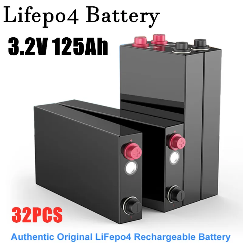 

32PCS 3.2V 125Ah Lifepo4 Cell Battery Li-Ion Phosphate Power Batteries Solar Energy Storage EV Golf Cart Boat RV Lifepo4Battery