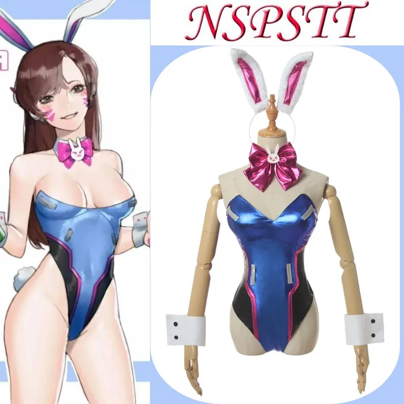 Фото Костюм для косплея D.Va из Overwatch в образе зайчика, женский комбинезон Hana Song, игровой костюм для Хэллоуина и конвенций. №1