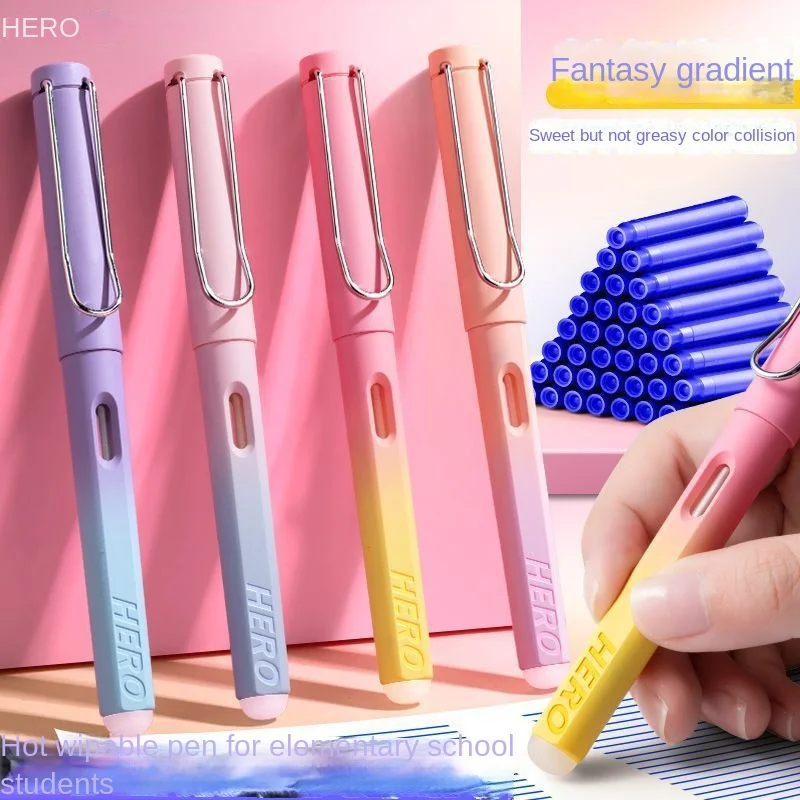 

Hero Pen 369 Hot Erasable Fountain Pen for Primary School Students, Exquisite High Appearance Level for Calligraphy Beginner