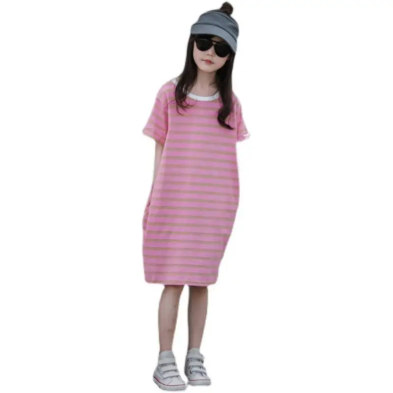 

2022 New Girls Summer Striped Skirt Children's Dress