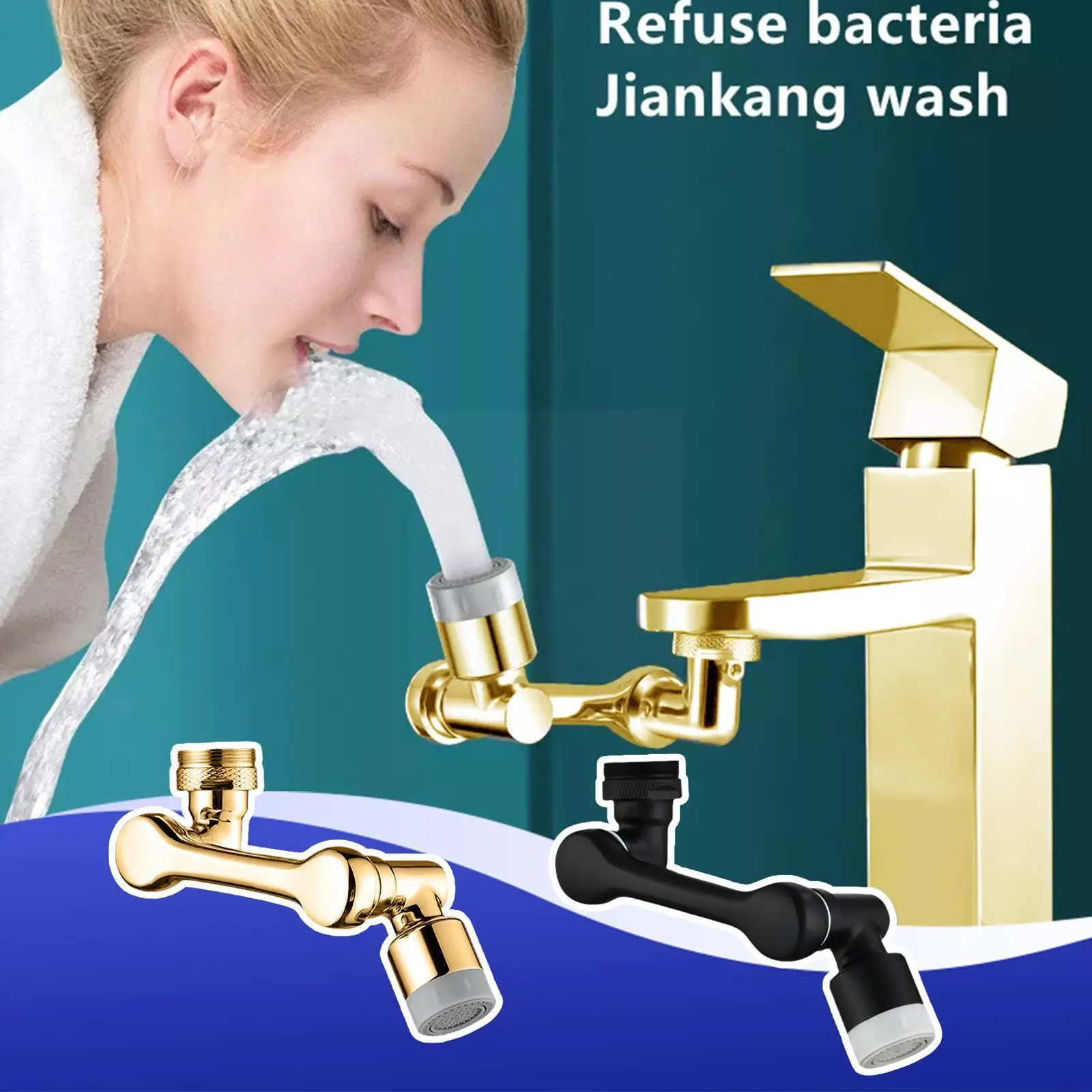 

Universal Faucet Extenders 1080° Faucet Aerator Washbasin Splash Filter Tap Arm Adaptor Faucet Rotary Robot Extender Faucet M6B0