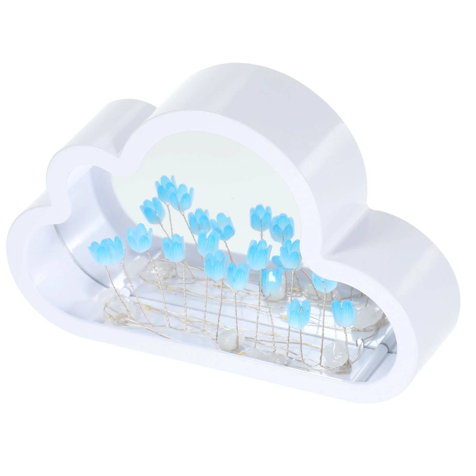 

1 Set of Cloud Shape Tulip Inside Desktop Night Lamp Bedroom Table Lamp Household Night Light