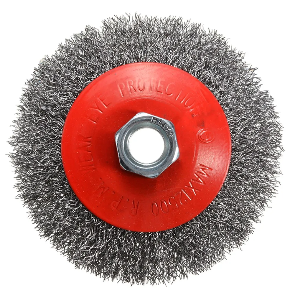 

1pc 4inch Wire Bevel Brush Rotary Stainless Steel Wire Brush Polishing Wheel Rust Remover Brushes For Angle Grinder Power Drill