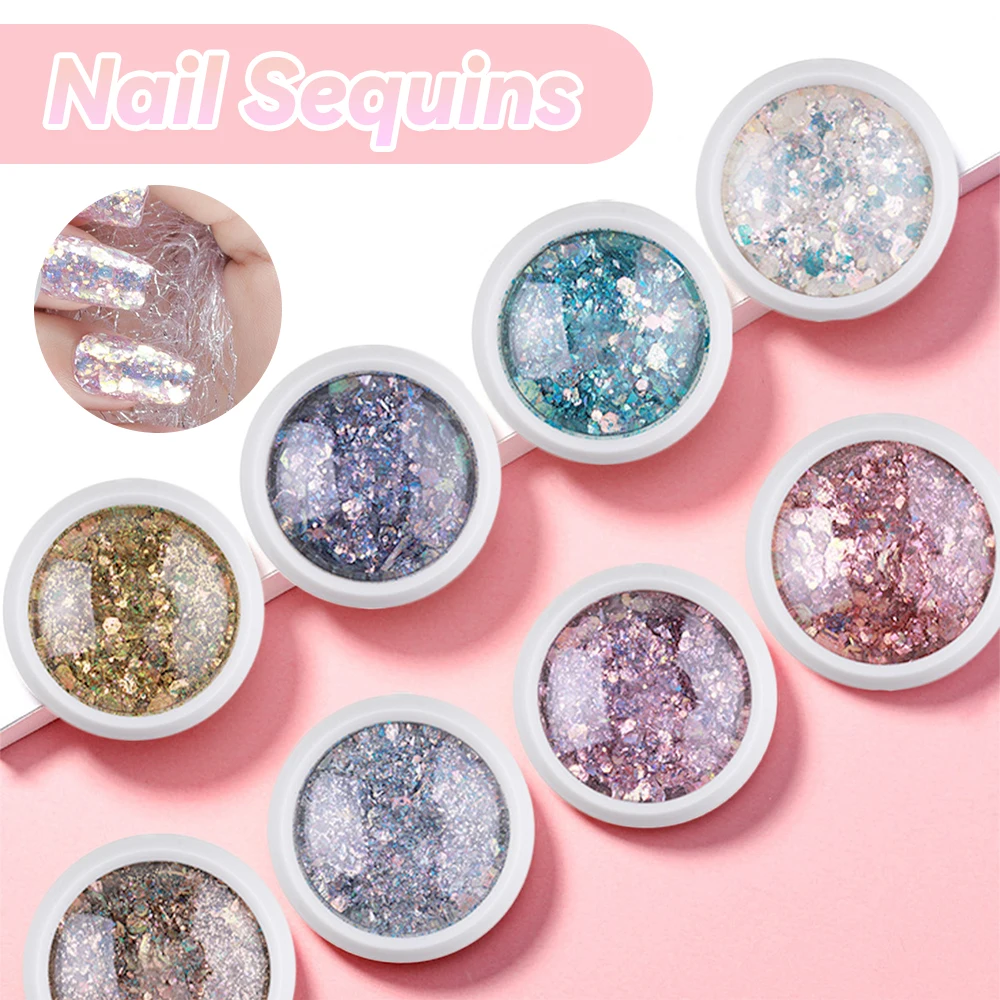 

Nail Art Sequins Flashing Nail Art Powder Colorful Eye Makeup Glitter Irregular Sequins DIY Nail Art Accessories