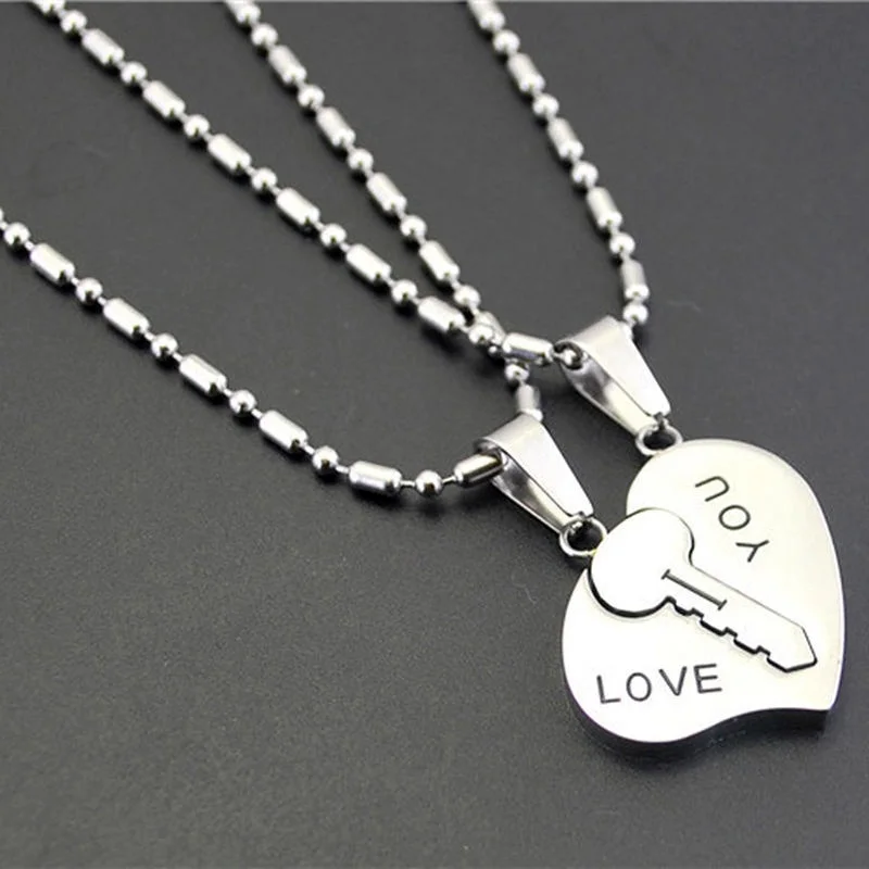 

Heart-shaped Key Women/ Men's Stainless Steel Pendant Necklace