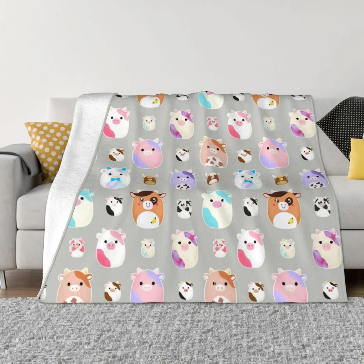 

Anime Squishmallows Cute Cartoon Blanket Fleece All Season Breathable Ultra-Soft Throw Blanket for Sofa Outdoor Quilt