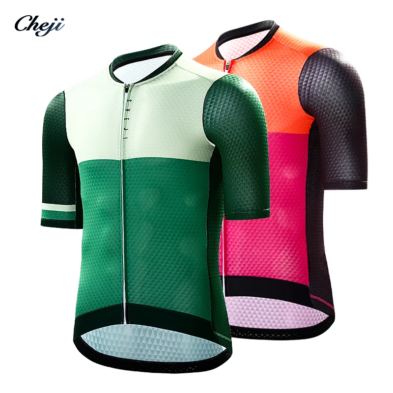 

In Stock CHEJI Men'S Cycling Jersey Short Sleeves Pro Team Bicycle Clothing Quick Dry Bike Shirt Top