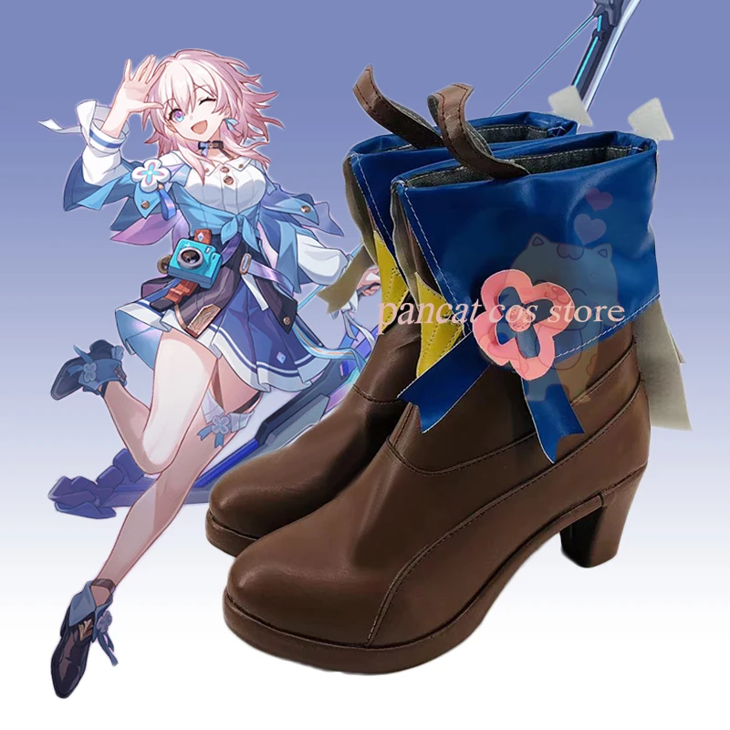 

Honkai Star Rail March 7th Cosplay Shoes Comic Anime Game Cos Long Boots Cosplay Costume Prop Shoes for Con Halloween Party