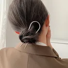 AOMU корейские простые Универсальные Металлические золотые палочки для волос головной убор модные аксессуары для волос тренд u-образная большая шпилька для женщин