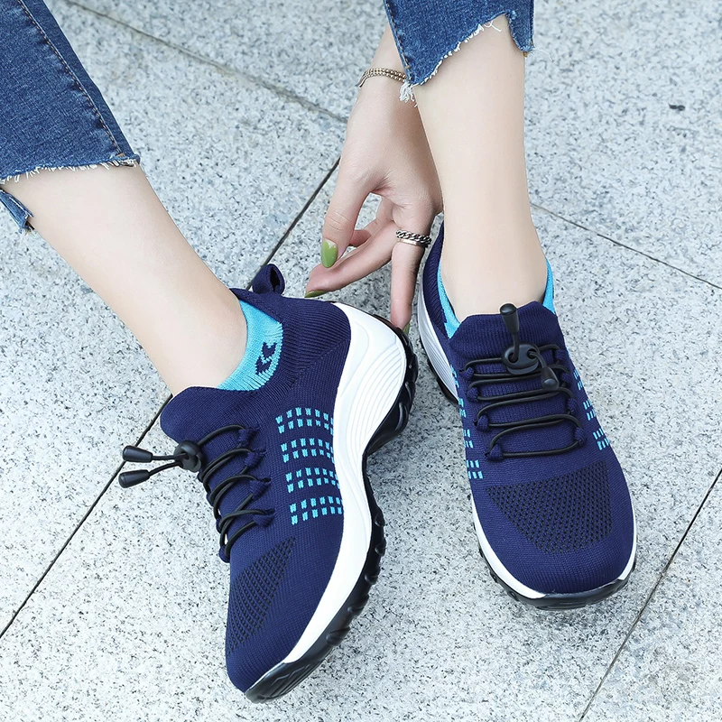 Women Walking Shoes Comfortable Chunky Sneakers Athletic Breathable Slip-on Outdoor Sock Shoes