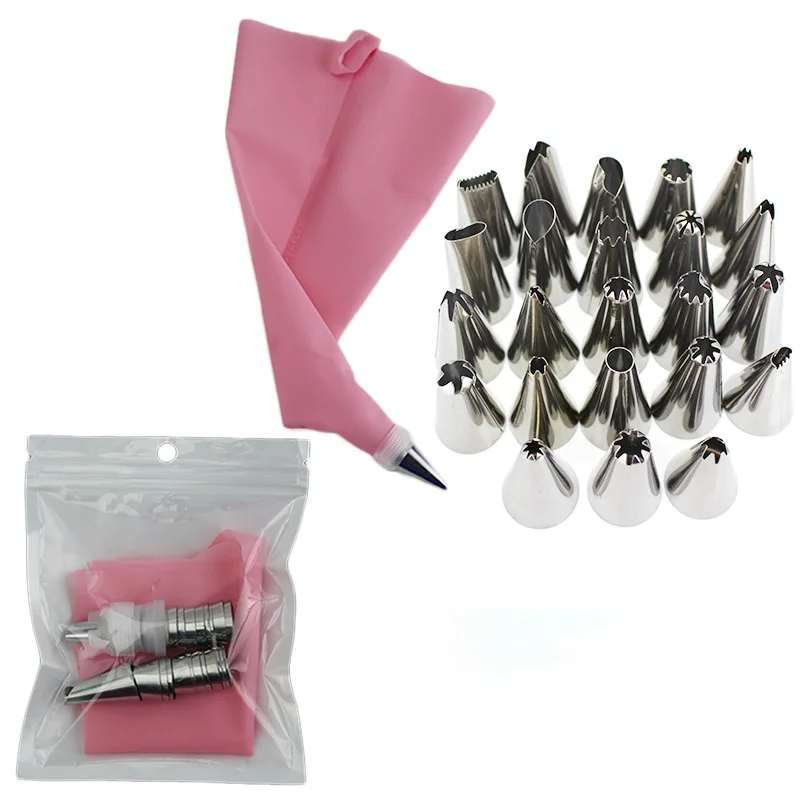 

8/14/26pcs Kitchen Pastry Bag Cake Piping Bag Cream Decorating Tool Nozzle pastry skill Baking tool