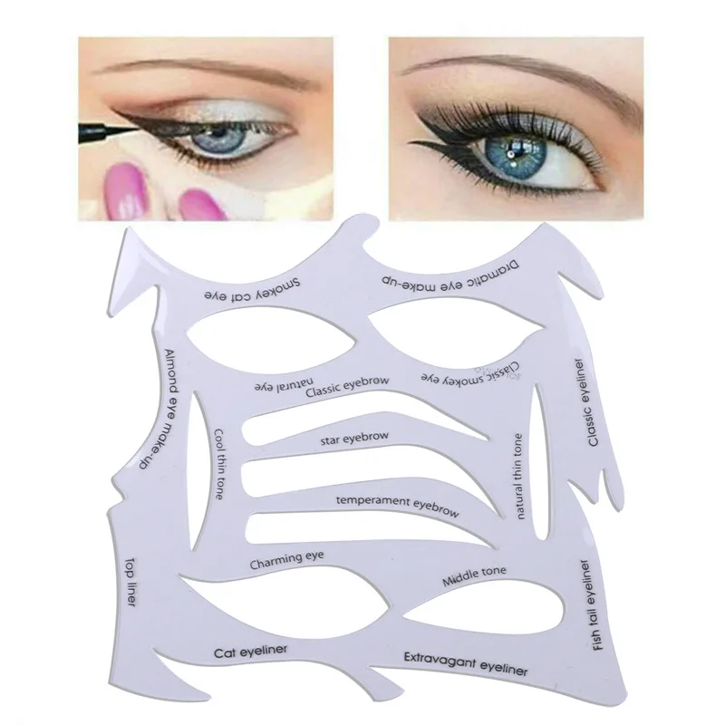 

Eye Makeup Stencils Winged Eyeliner Stencil Template Shaping Tools Eyebrows Eye Shadow Makeup Template Tool Stickers Card