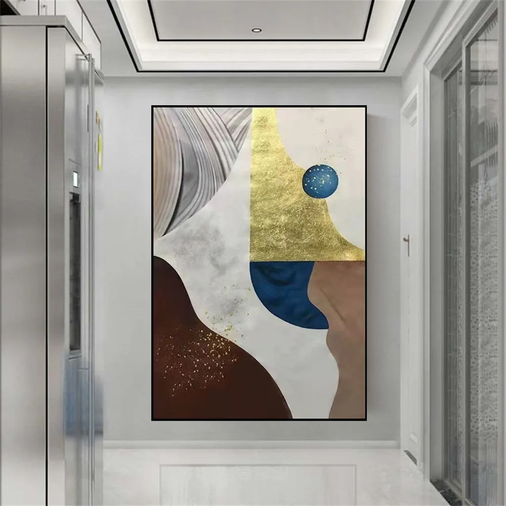 

Ручная роспись Геометрическая графика на холсте картина маслом современная модная комната украшение для дома Художественный настенный постер для гостиной крыльца H