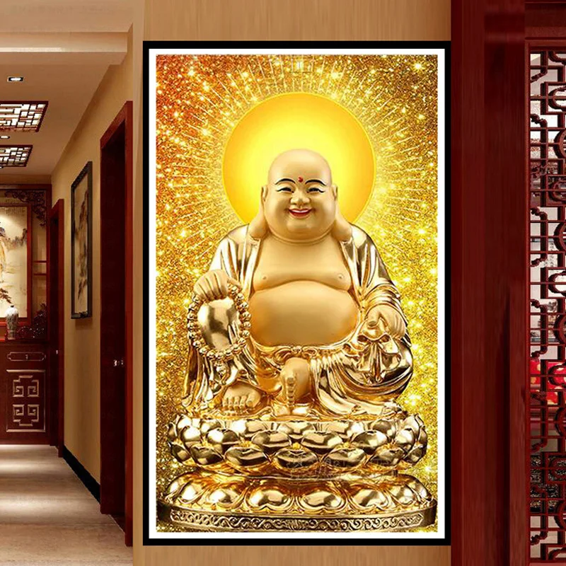 

ab DIY 5D Diamond Embroidery,Round Diamond Maitreya Buddha statue Full rhinestone 5D Diamond painting cross stitch