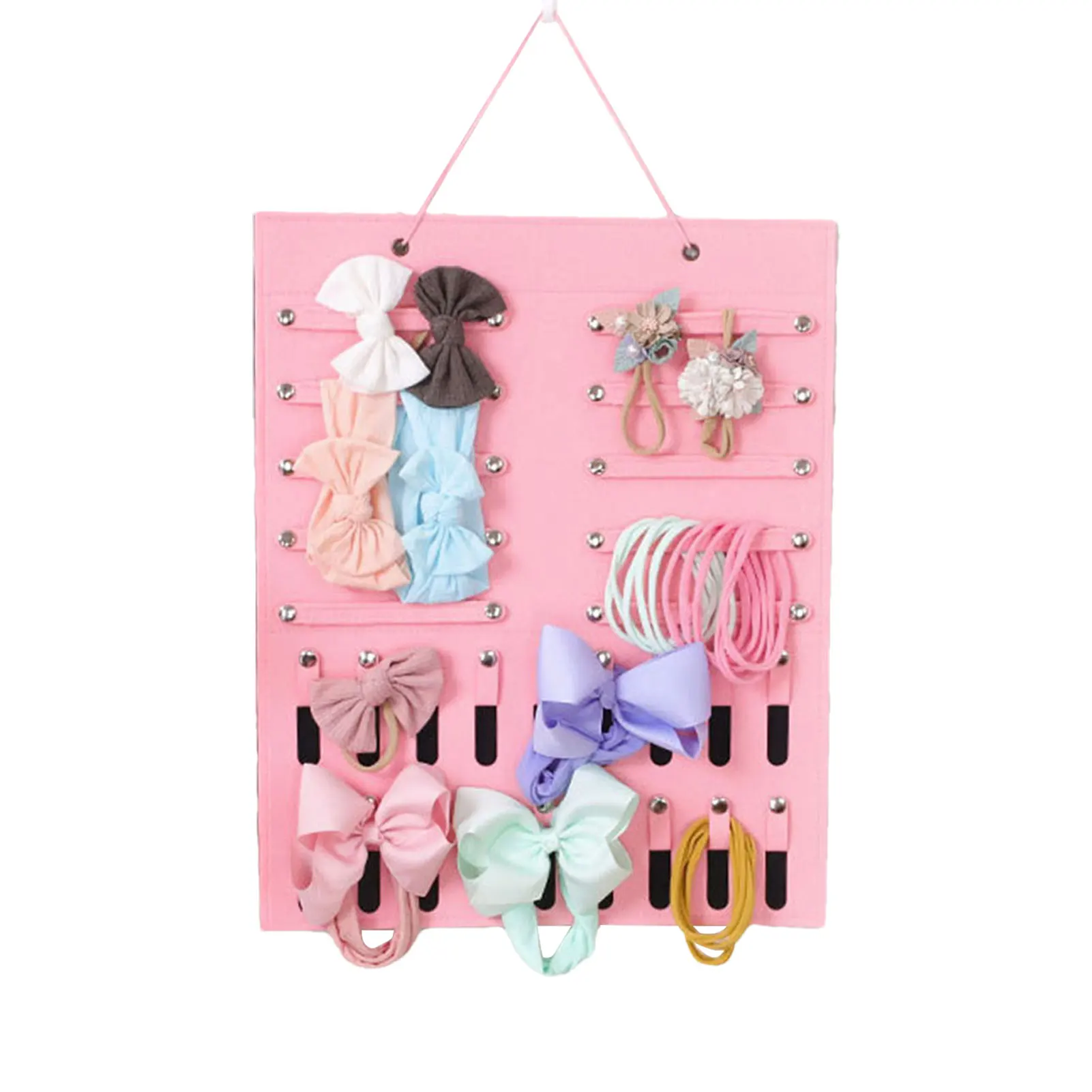 

Держатель для повязки на голову для маленьких девочек, розовый органайзер для хранения волос с бантом, розовая вешалка для заколок для воло...