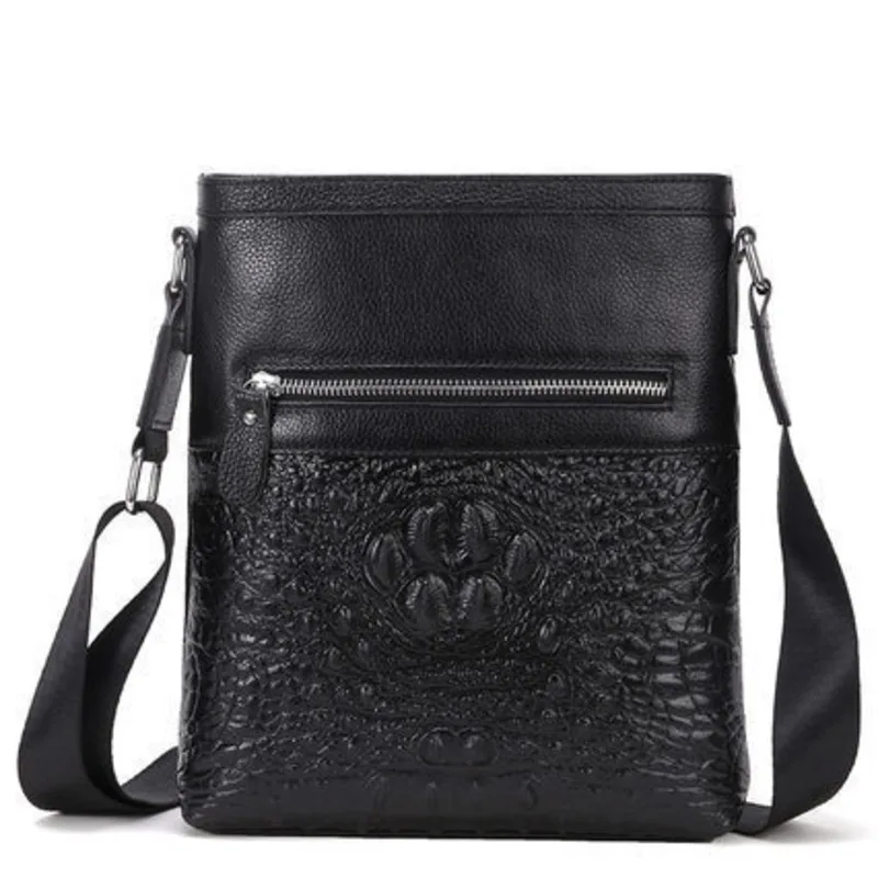 

new top genuine leather alligator pattern men's shoulder bags mens business luxury High-quality designer fashion handbag