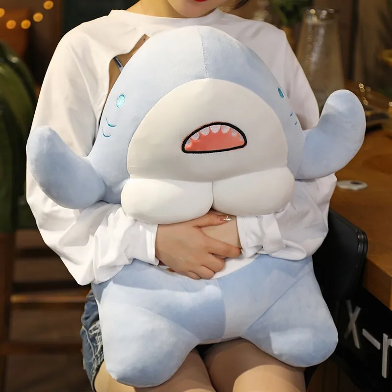 

40CM Muscle Shark Plush Doll Cute Stuffed Cartoon Toys Animal Pillow Creative For Girl Boyfriend Birthday Gifts Headstock Decor