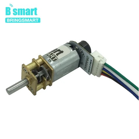 Двигатель Bringsmart GB12-N20B постоянного тока 6 В с мини-двигателем 3-12 В, энкодер 39-1500 об/мин, используется для принтера DIY Strong Box, индивидуальный D вал