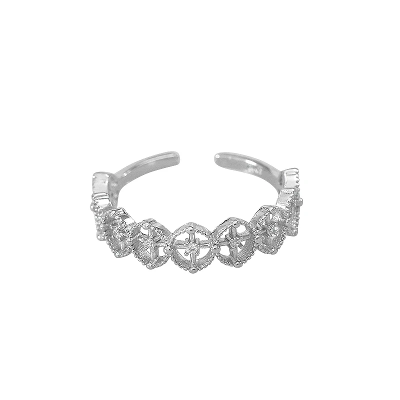 

925 sterling silver cross ring female light luxury niche design plain ring index finger ring new trendy high-end sense
