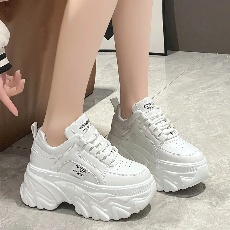 

Rimocy White Black Chunky Sneakers Women Spring Autumn Thick Bottom Dad Shoes Woman Fashion PU Leather Platform Sneakers Ladies