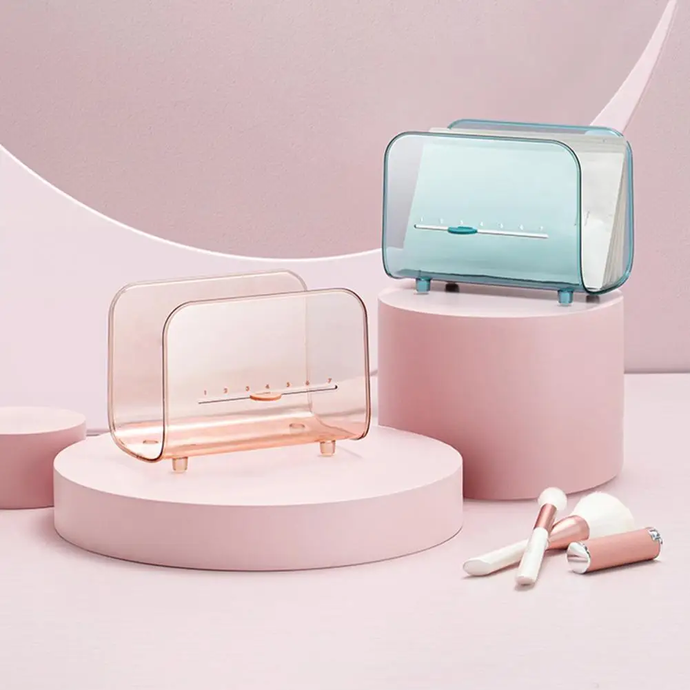 

Makeup Box Transparent Large Capacity PS Non-slip Foot Pad Cosmetics Holder for Bathroom Storage Boxes & Bins Home Storage