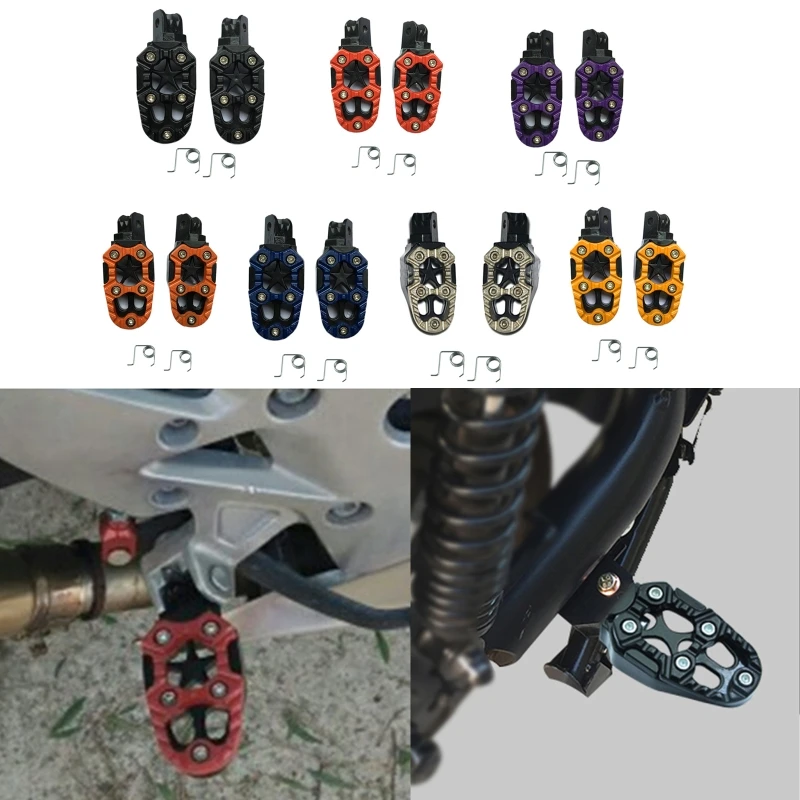 

2Pcs Motorcycle Foot Pegs Universal 8mm Metal Pedals Footrests for Dirt Bike